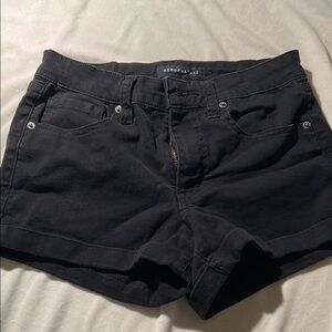 Aeropostale Black Jean Shorts Distressed Casual